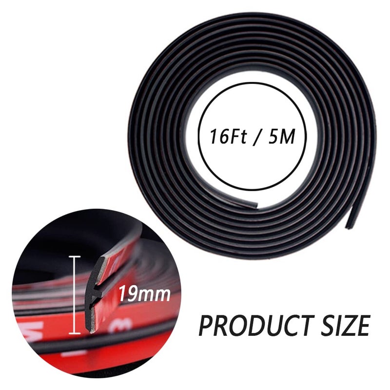 Turcee Cuttable T-Car Sunroof Cover Seal Rubber Trim Dust Proof&Weather Stripping for Windshield Tailgate Adhesive Rubber Seal Strip (19mm?16Ft) - Image 2